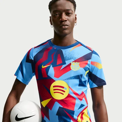 FC Barcelona Academy Pro Fourth Nike Dri-FIT warming-uptop heren 2025-2026 blauw