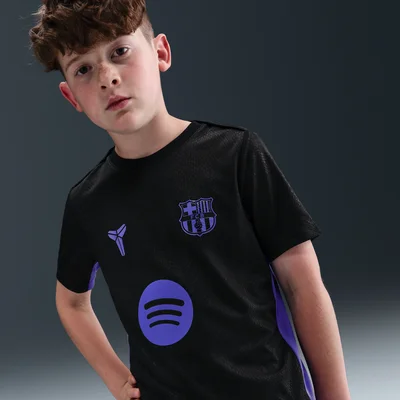 FC Barcelona Academy Pro Uit Dri-FIT warming-uptop korte mouwen kids 2025-2026 zwart Nike