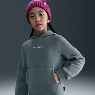 FC Barcelona Air Nike voetbalhoodie voor kids 2025-2026 grijs