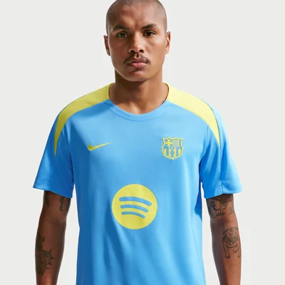 FC Barcelona Strike Fourth trainingsshirt 2025-2026 blauw Nike Dri-FIT heren korte mouwen