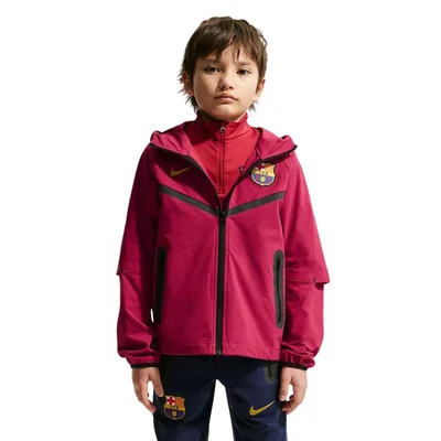 FC Barcelona Tech Woven Windrunner jack kids 2026-2027 rood geel zwart Nike