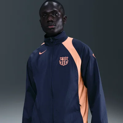FC Barcelona Nike Football Total 90 voetbaltrainingsjack 2025-2026 blauw heren